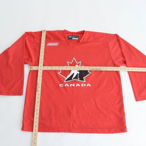 Vintage 98'-99' Bauer Red Team Canada Red Hockey Jersey Size Large - Picture 3 of 11